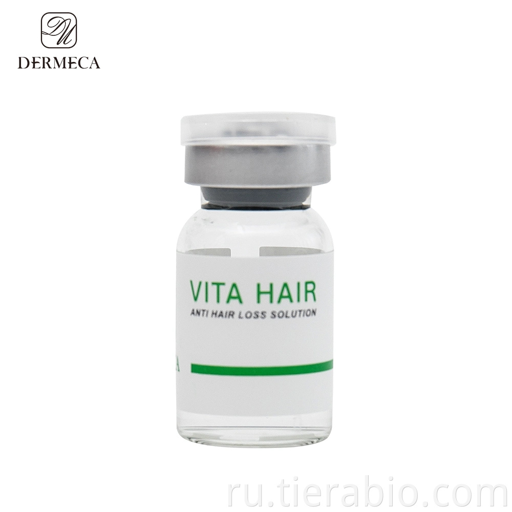 Dermeca Vita Hair Solution Мезококтейль для инъекций для инъекций волос 5 мл против выпадения волос